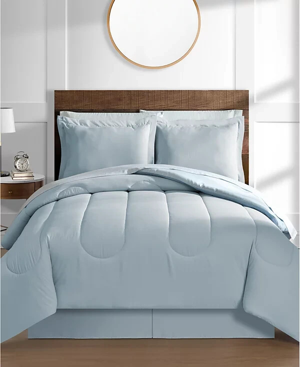 Fairfield Square Collection Austin Stripe/Solid Reversible 8 Pc. Comforter Set,