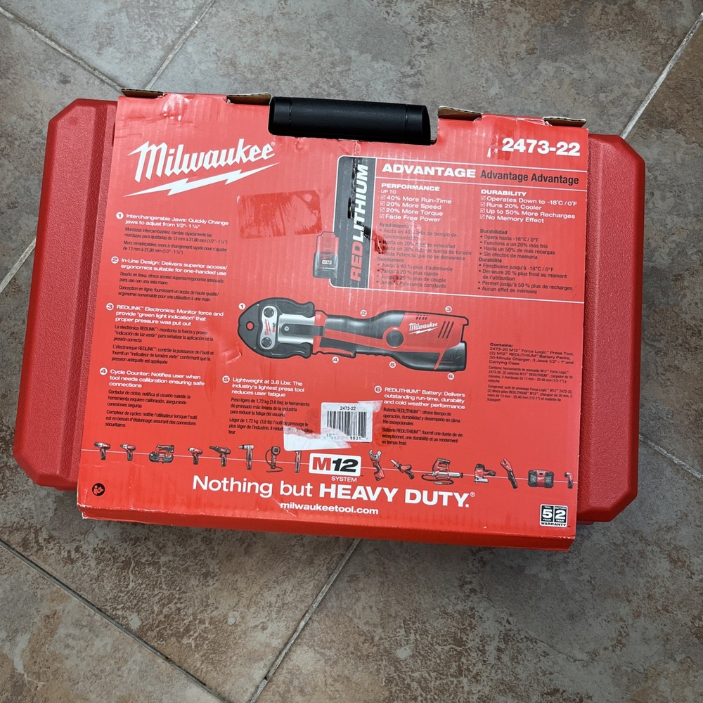 Milwaukee Tool 2473-22 M12 Force Logic Press Tool Kit W/Jaws
