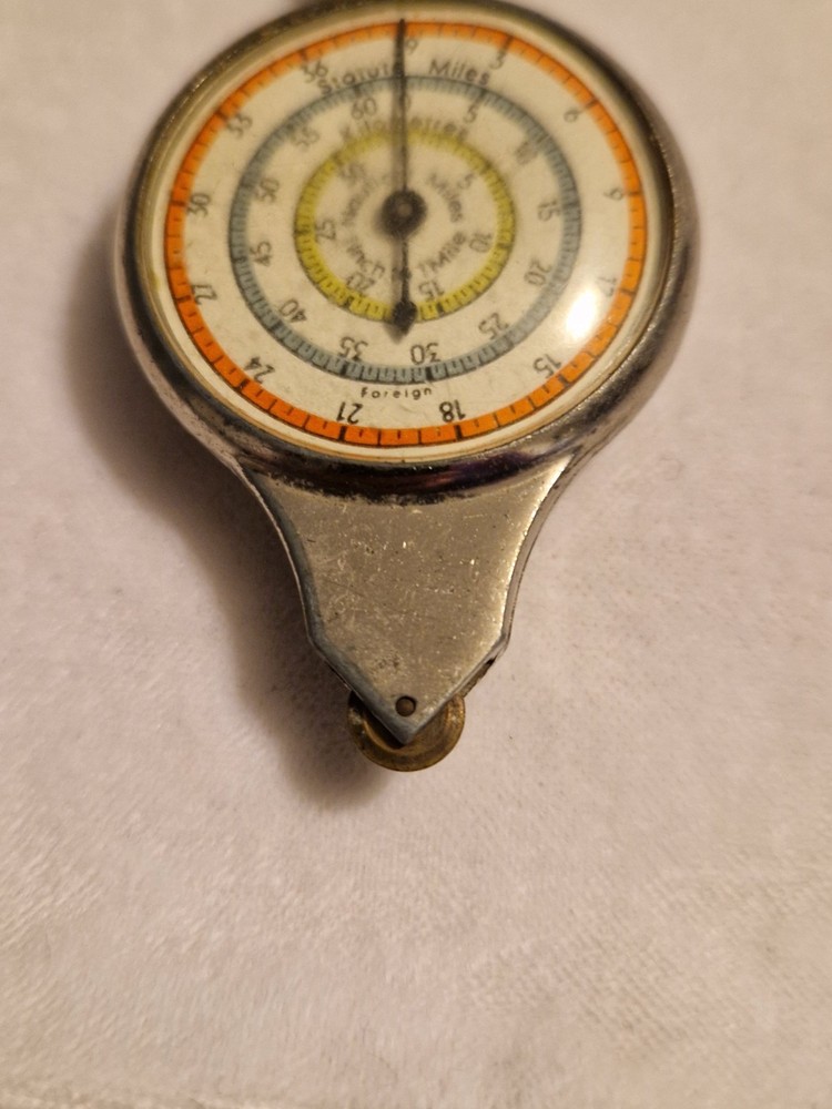 Vintage Double-Sided Opisometer Map Distance Measuring Wheel +Compass Tool UK