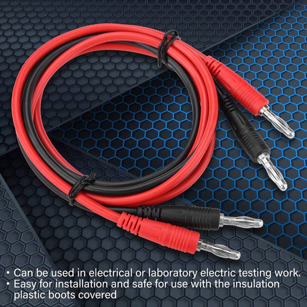 P1041 2Pcs 4mm Banana Plug To Banana Plug Test Cable Multimeter Testing