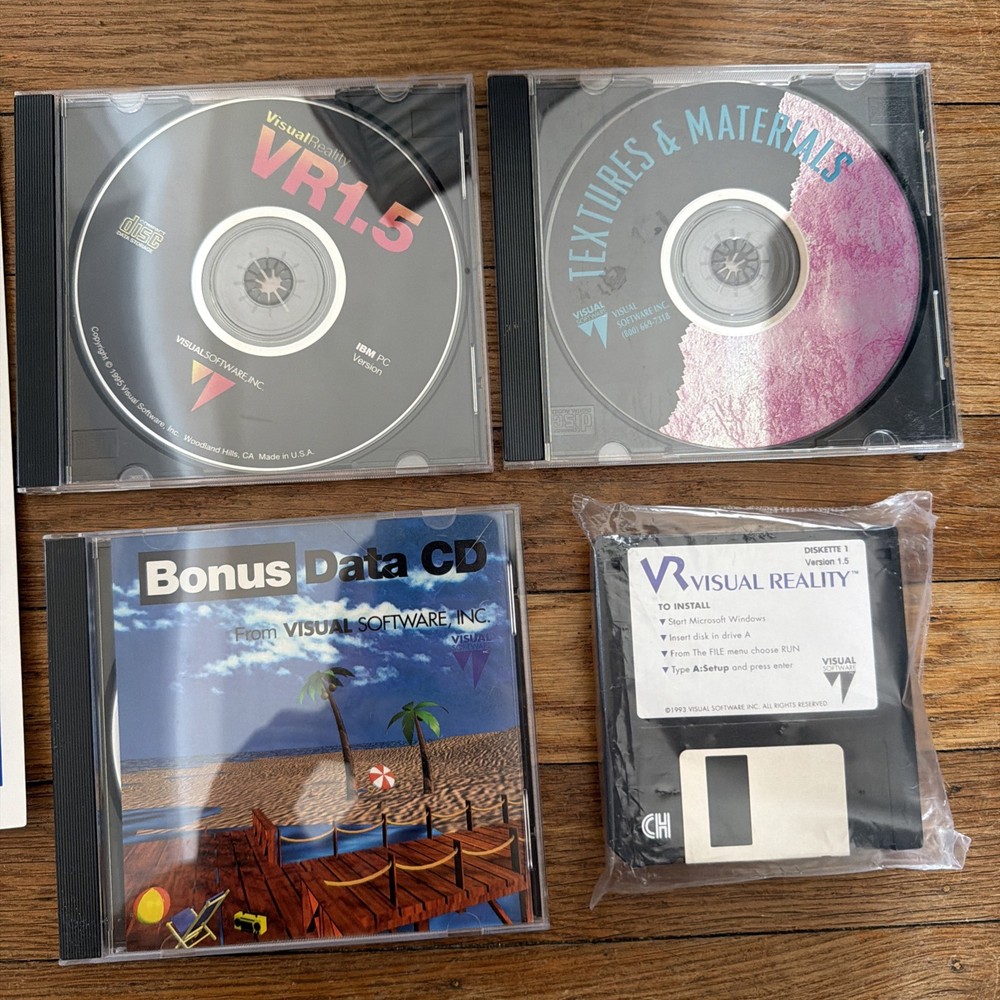 VR Visual Reality by Visual Software Inc Big Box PC / IBM Microsoft Windows CIB