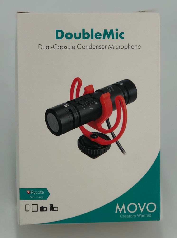 DoubleMic V2 Two-Sided Shotgun Mic for Camera Vlogging Dual Capsule External Mic