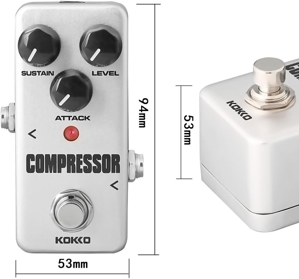 Durable Mini Guitar Compressor Pedal with LED Indicator - Enhanced Sound Control