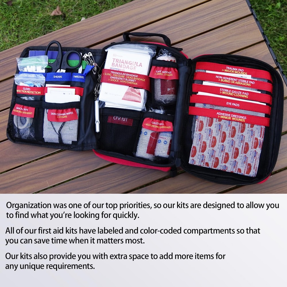 New First Aid Kits - Compact Kit with Labelled Compartments Molle System Premium
