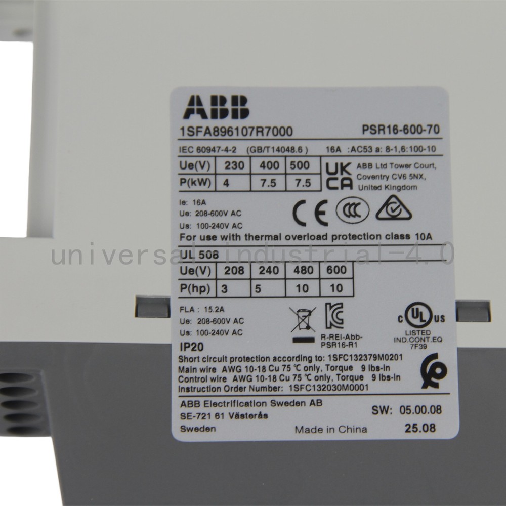 New ABB PSR16-600-70 Soft Starter 7.5KW