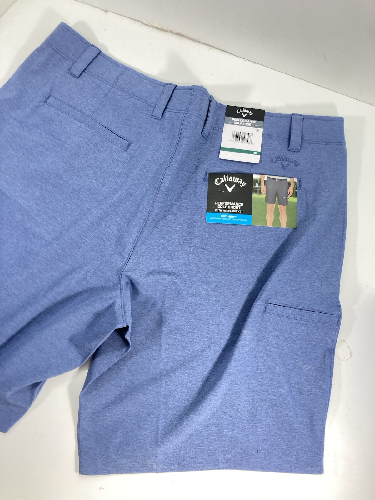 Callaway Performance Golf Shorts Men Size 40X10 Blue Flat Front Stretch NWT