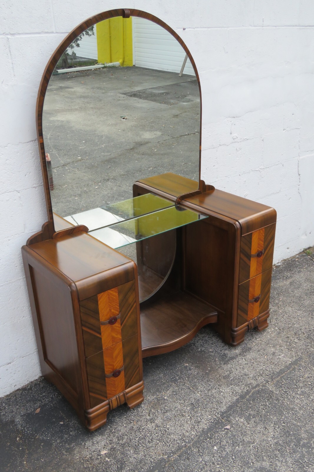 1920s Art Deco Vanity Makeup Table and Stool 5431