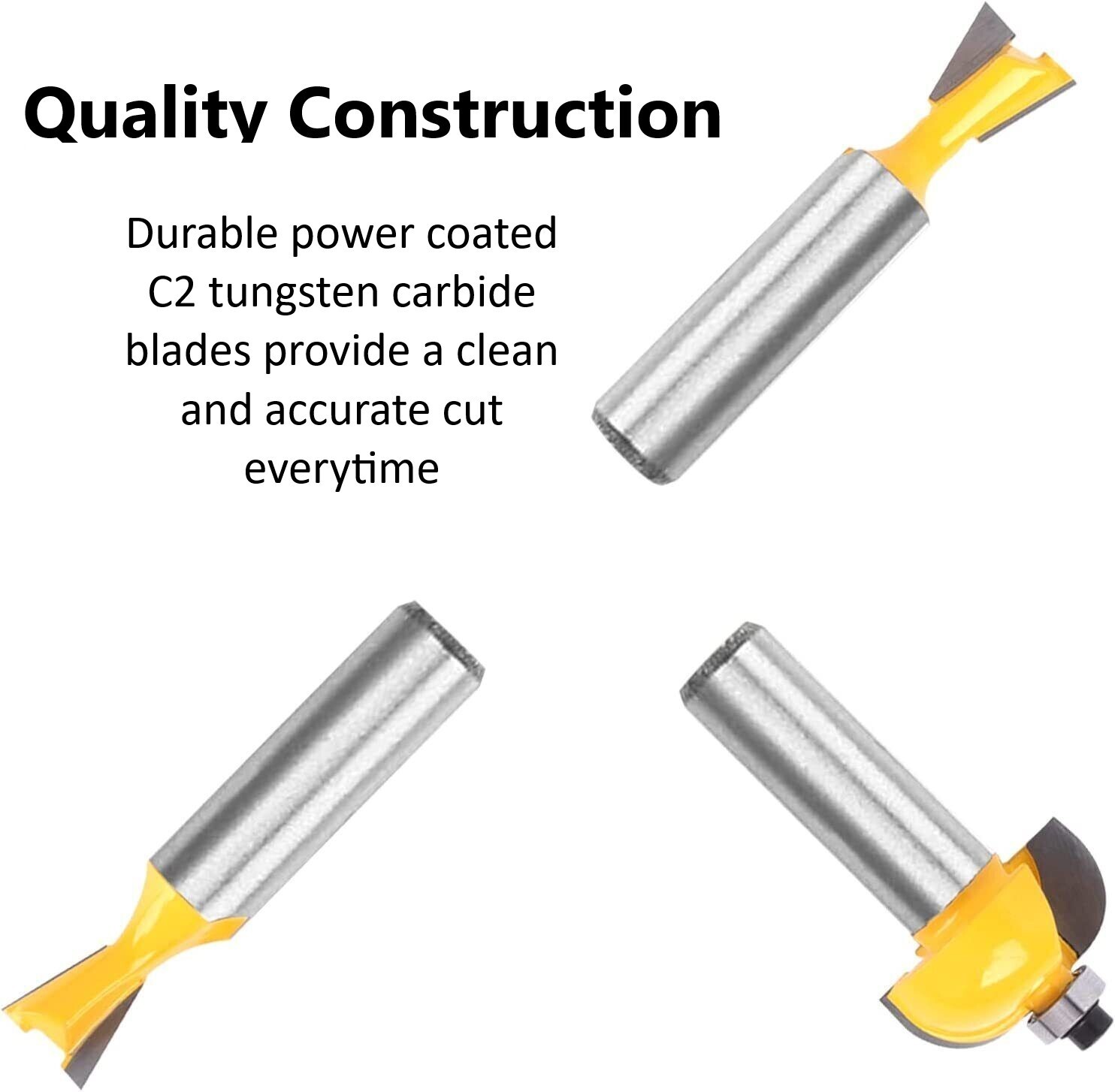 15 Piece EDM ROUTER BIT SET - 1/2" Shank Tungsten Carbide Edges in Aluminum Case