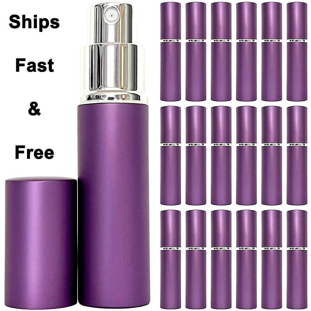 6ml 0.20oz empty perfume glass spray bottles silver atomizer purple casing