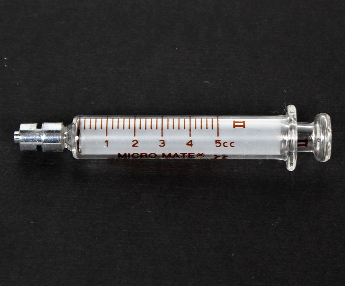 Popper 5cc Micro-Mate Glass Interchangeable Syringe w/ Luer Lock Tip
