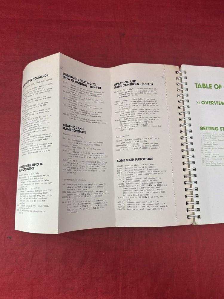 Applesoft II Basic Programming Reference Manual VTG 1978 w/ Foldout Spiral Book