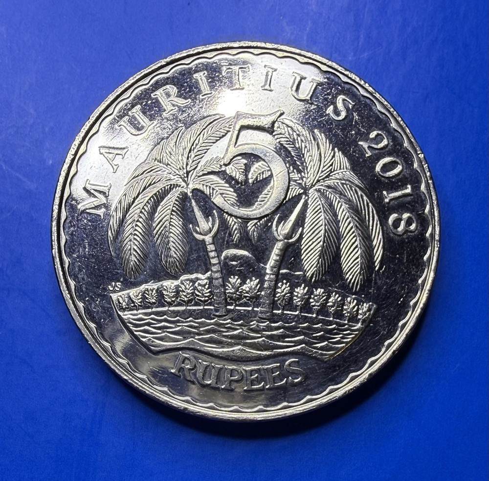2018 Mauritus 5 Rupees In Circulated Condition.