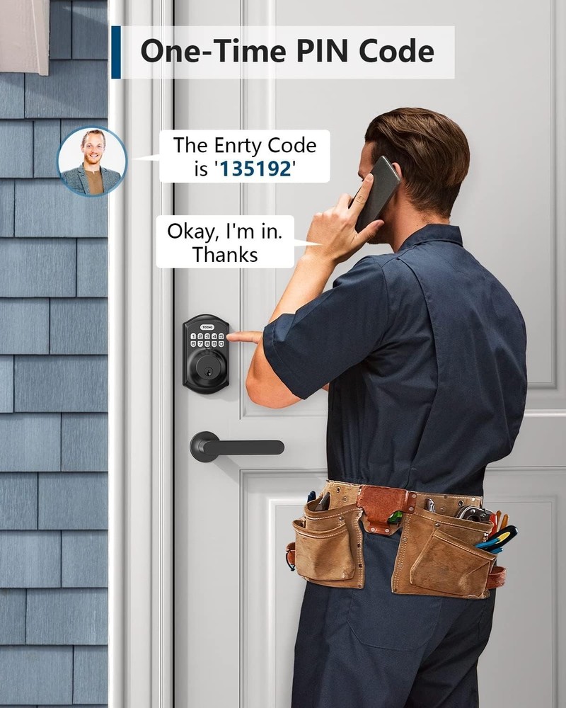 Ultimate Smart Deadbolt Lock - Keypad Entry, Auto Lock, Easy Setup, Black Finish