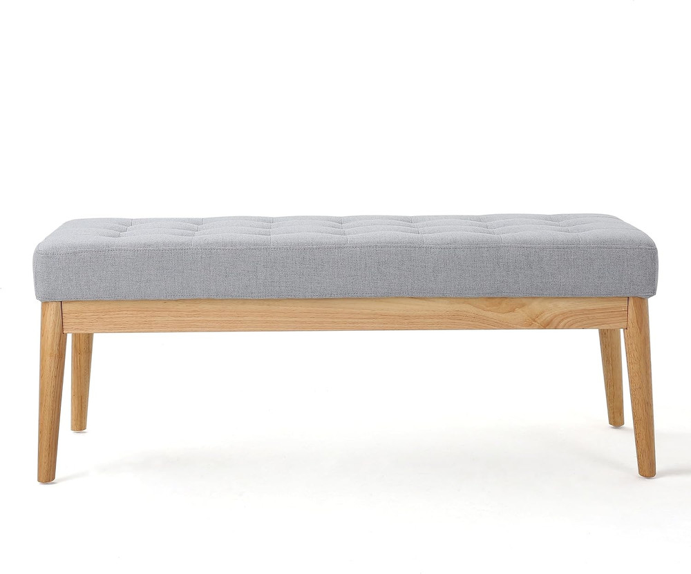 Saxon Light Grey Fabric Bench by Christopher Knight Home - Stylish & Versatile