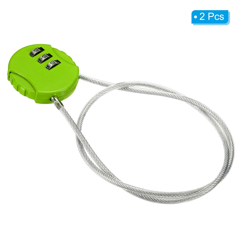 Small Combination Block 19.6", 2pcs 3 Digit Luggage Lock, Green