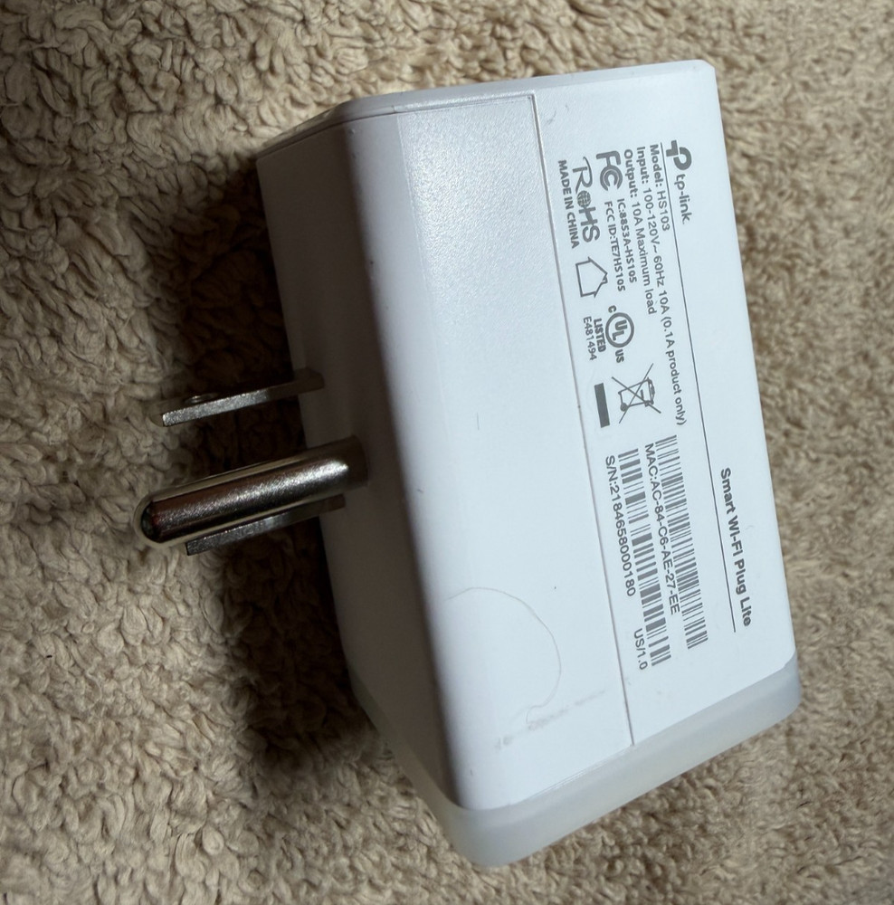 TP-LINK Smart Wi-fi Plug Mini - White (HS103) Works Well
