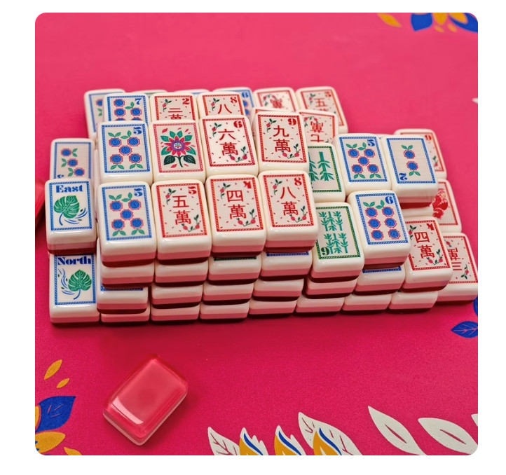 MAISON LUDE 3-in-1 Floating Game Mat Mahjong, Rummi Cube, and Waterproof Cards