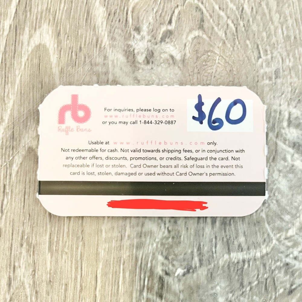 Ruffle Buns $60 Gift Card