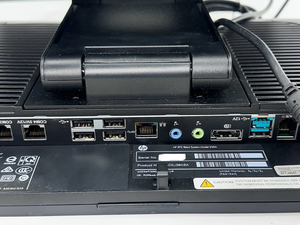 USED - HP RP2 Retail System 2030 POS Touchscreen AIO Computer w/ Adapter Stand