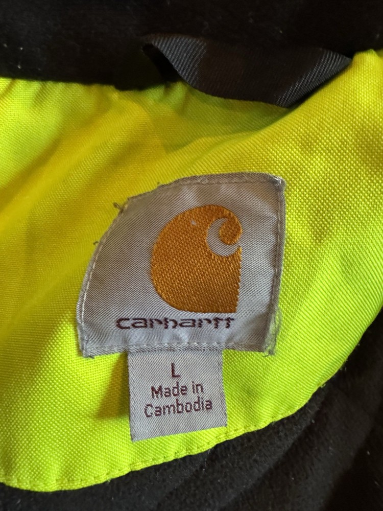 Carhartt High Visibility Reflective Jacket Yellow Black Size L