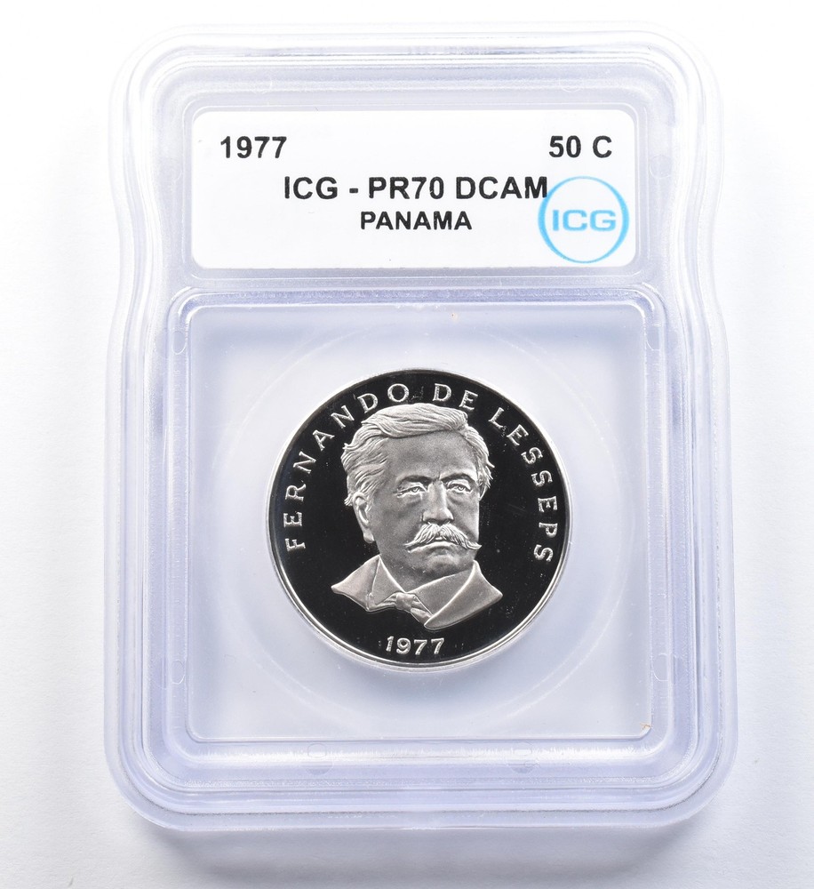 1977 Panama 50 Cents PR70 DCAM ICG *1105