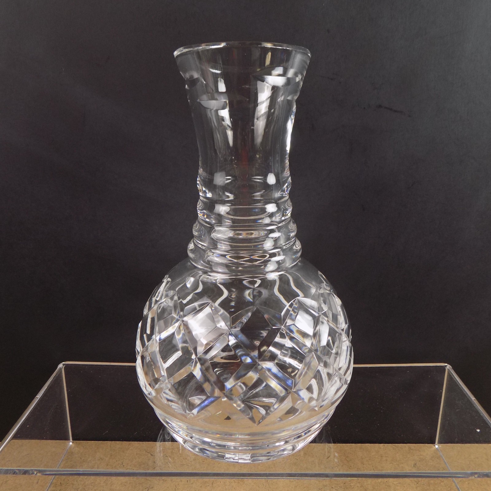 Waterford Crystal Open Carafe Vintage Ireland Criss Cross Design