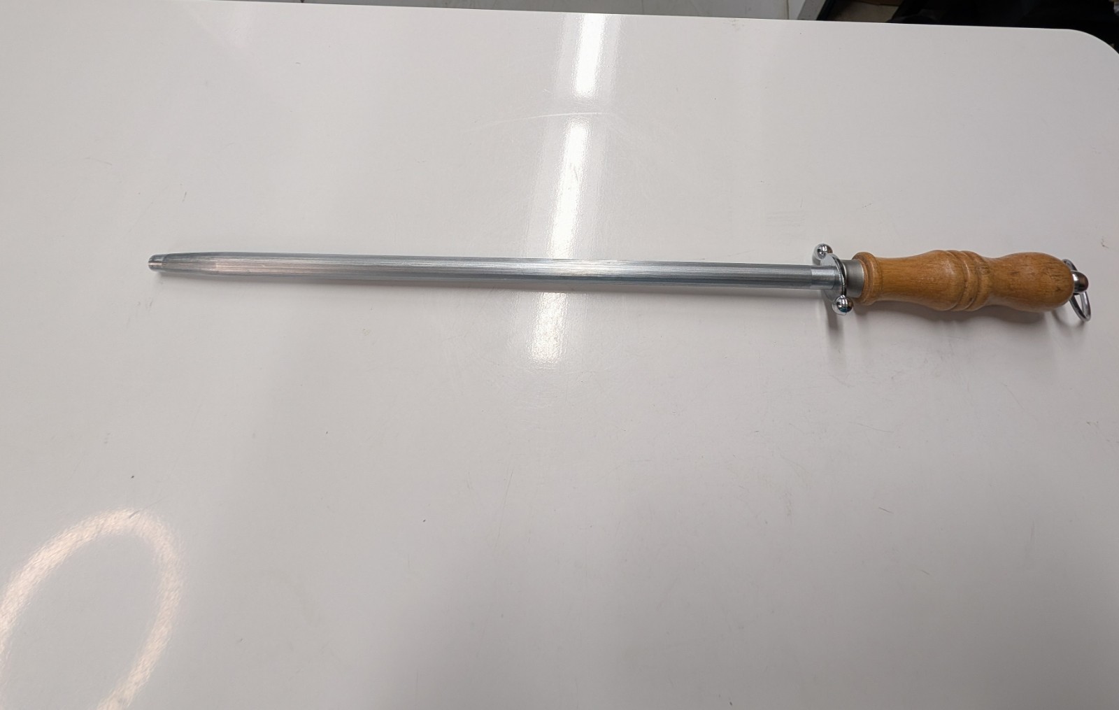 Knife Sharpening Honing Rod 320 Wood Handle 14” Steel 20" Overall