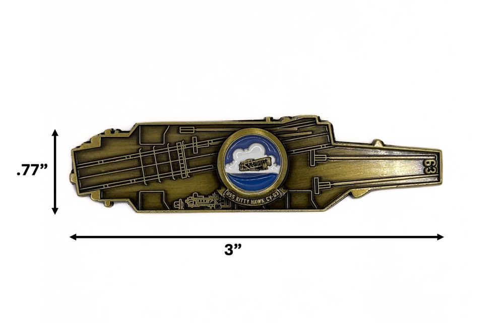 USS Kitty Hawk (CV-63) US Navy Challenge Coin - Carrier Shape
