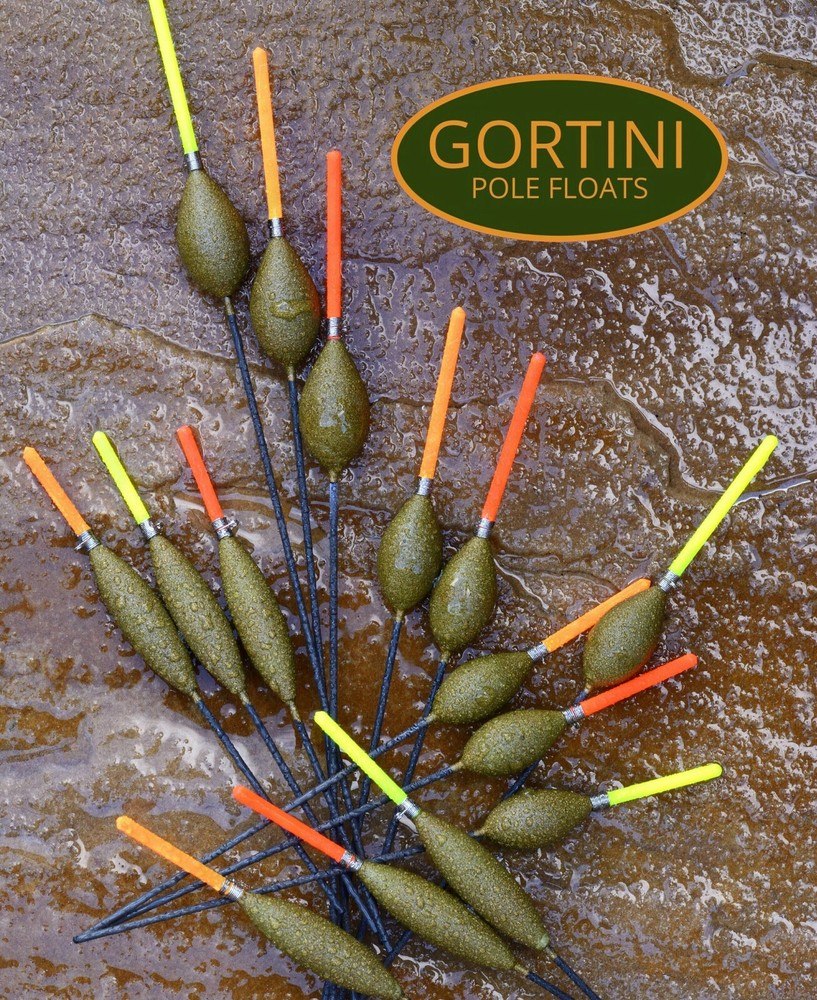 3 no. Handmade GORTINI No. 1 (0.08g) Carbon Chianti 'Solid core tip' pole float