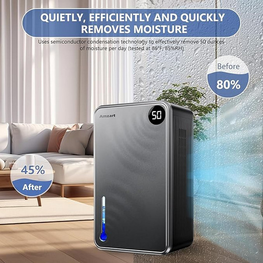 Dehumidifier 118 OZ for Home, With Humidity Display, Time Setting Dehumidifier