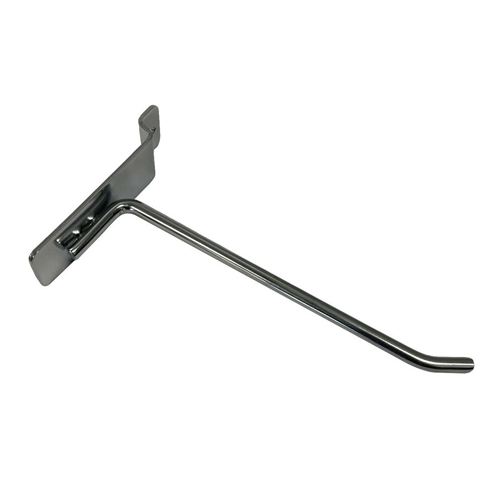 6" Slatwall Hooks, Chrome, Hanger Display,Display Panel Hooks Wire Metal 2Pc Set