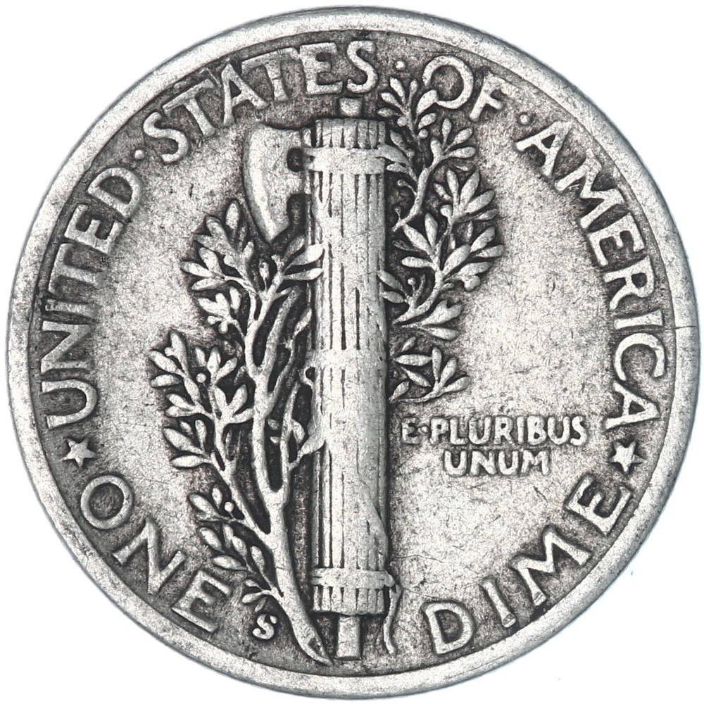 1945 S Mercury Dime 90% Silver Fine FN