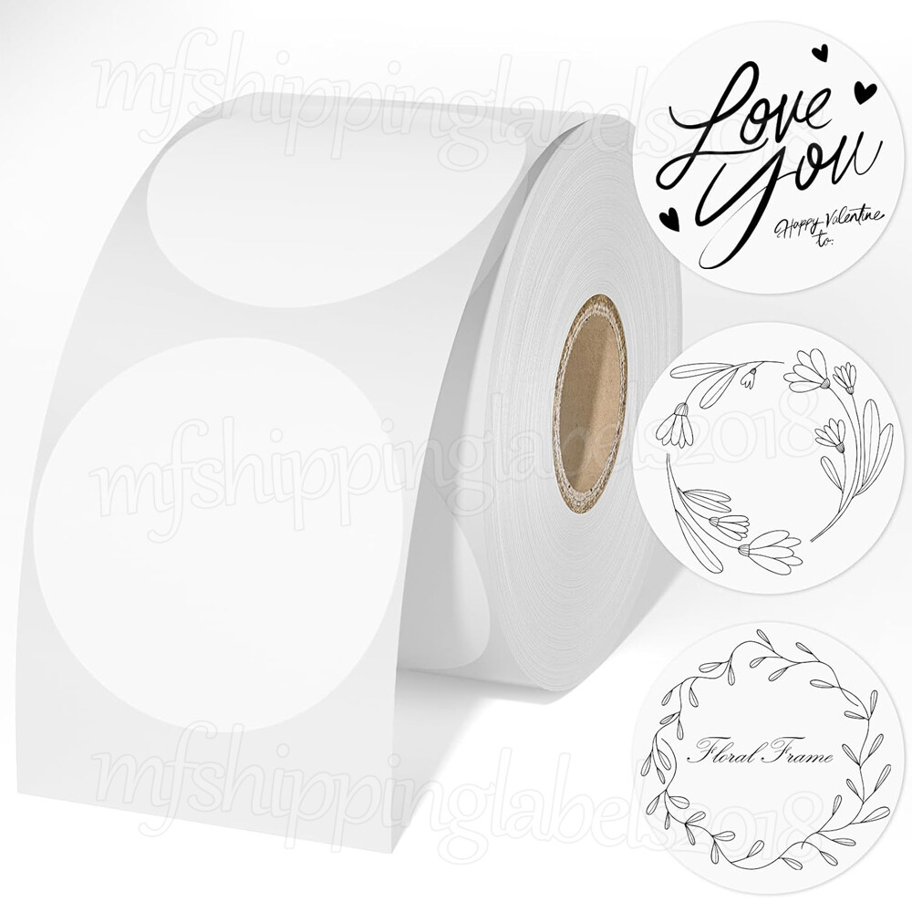 2" Round Direct Thermal Labels Self-Adhesive Sticker Zebra, Rollo & Munbyn Compt