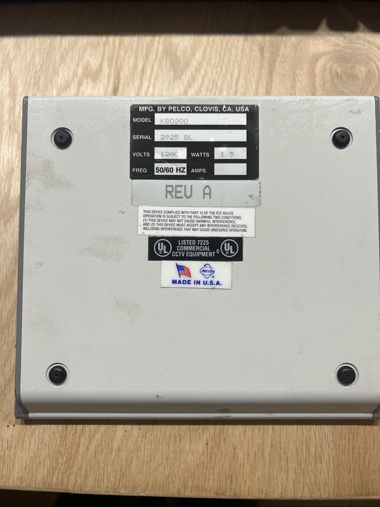 PELCO KBD200A UNIVERSAL CAMERA KEYBOARD CONTROLLER