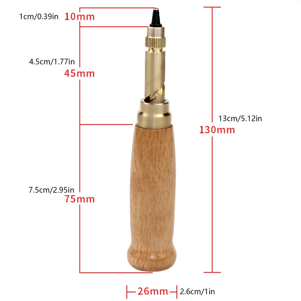 Belts Screw Puncher Tool Screw Hole Size Replaceable 1.5-4mm Leather W/ Punch H