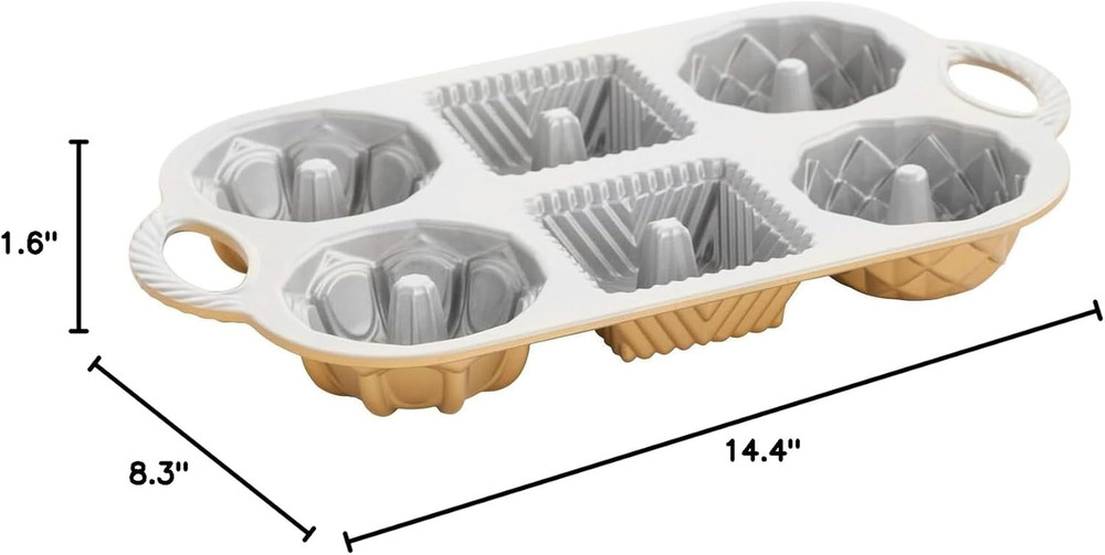 Geo Bundtlette, 3.5 Cups , Gold