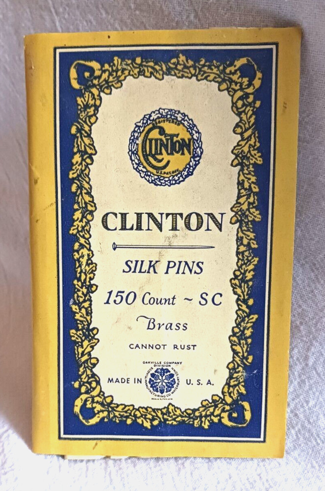 Clinton  Brass Pins Size S C  Silk Rust Proof Made in U.S.A.