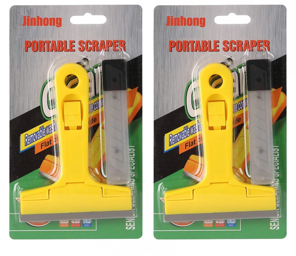 2pack Razor Blade Scraper, Industry Glass Window Scraper, Heavy Duty Cleaning...