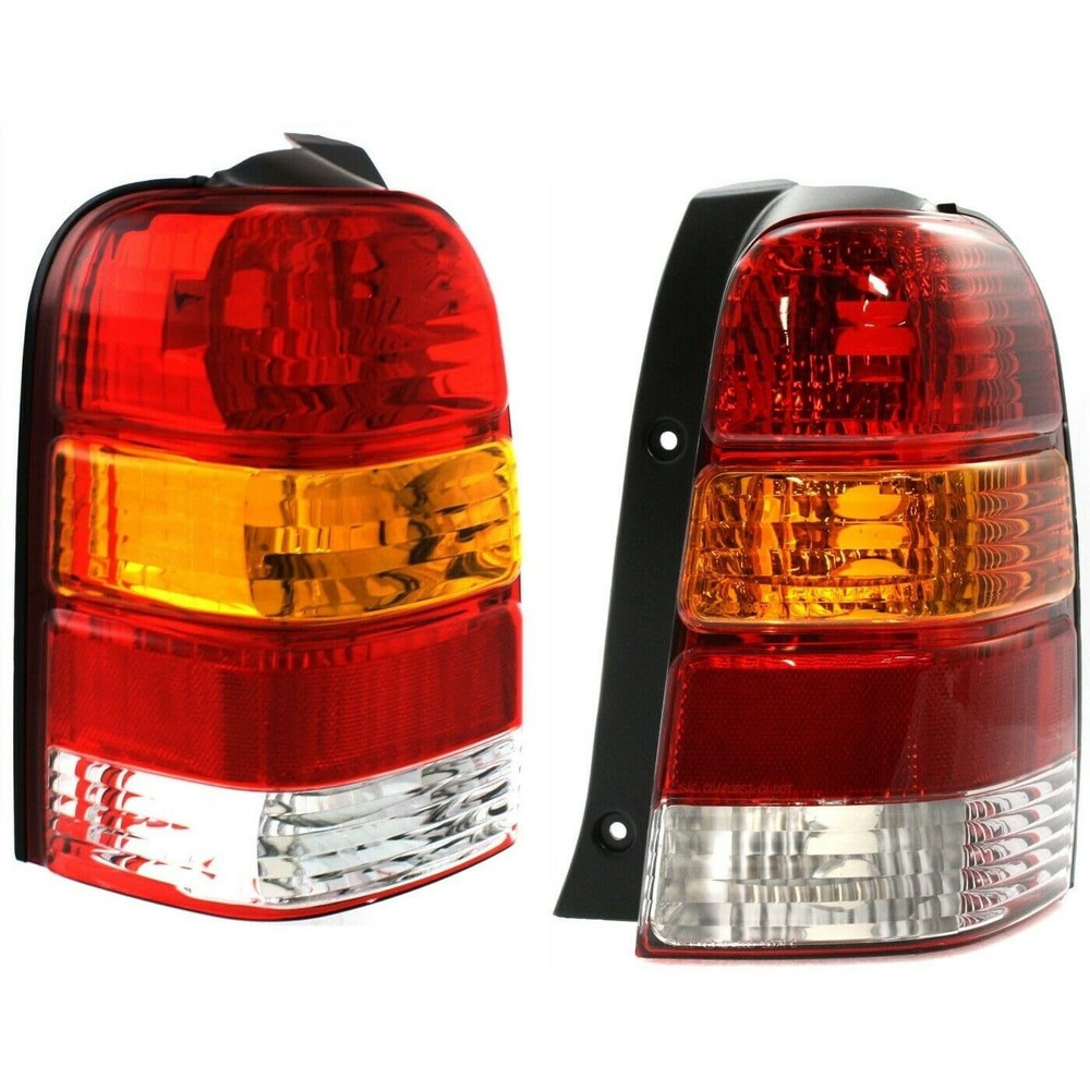 Tail Light Assembly 2pcs Left Driver and Right Passenger Side Red Clear Amber