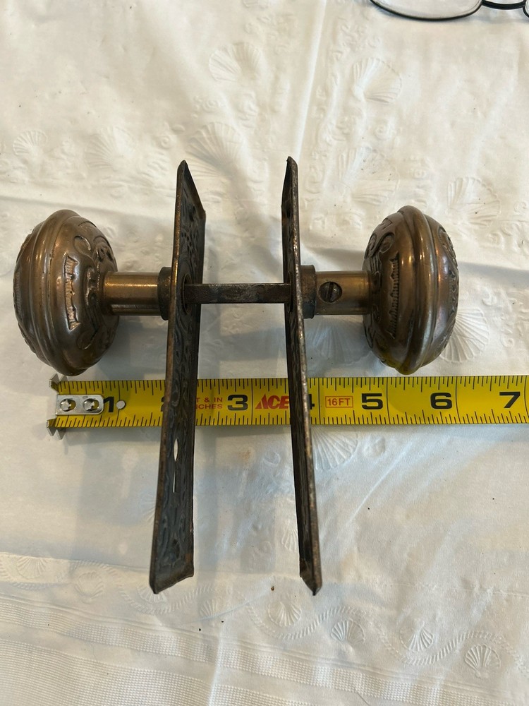 Antique Taylor & Boggis Foundry Antique ~1885 Door Knobs Solid Brass Beautiful