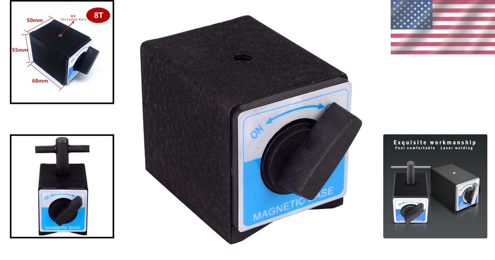 Heavy-Duty 8T Magnetic Base with Quick Release On/Off Switch – Compact Design