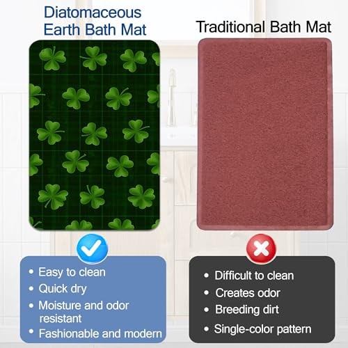 St. Patrick Day Bathroom Mat Quick St. Patrick Day Green Clover Checkered