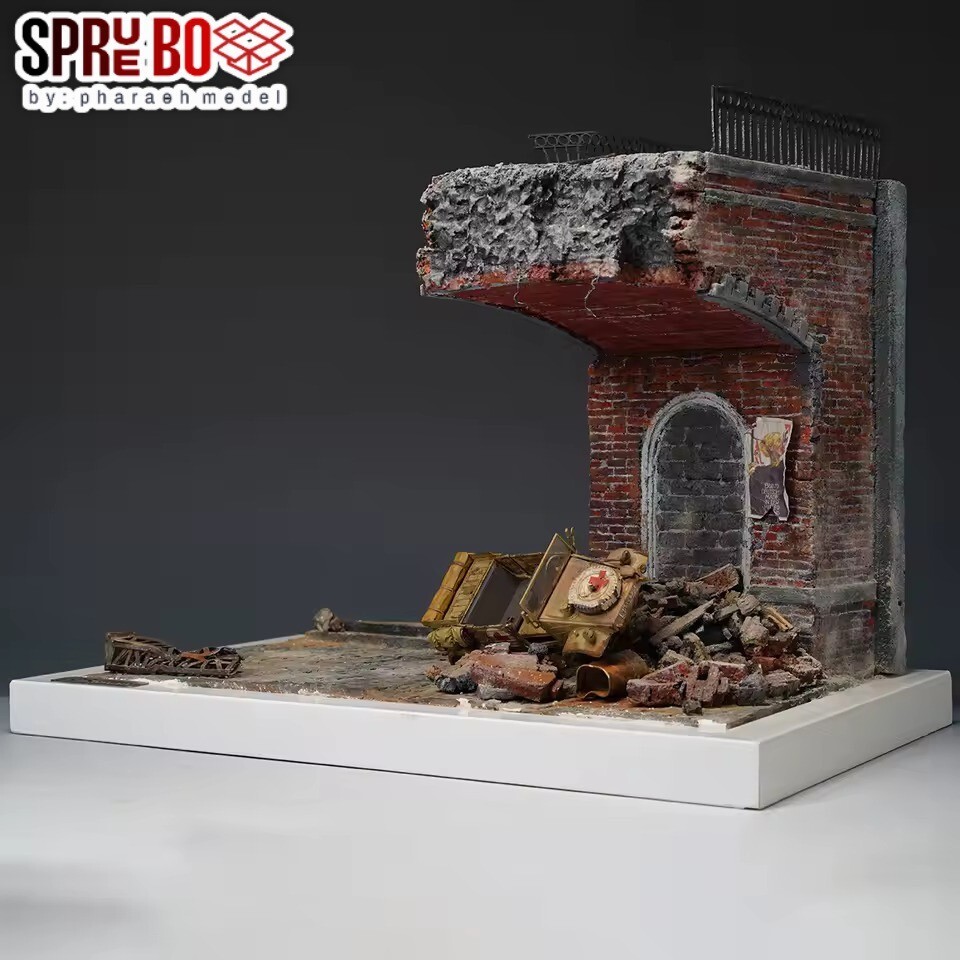 1/35 diorama Broken Bridge with ground and base