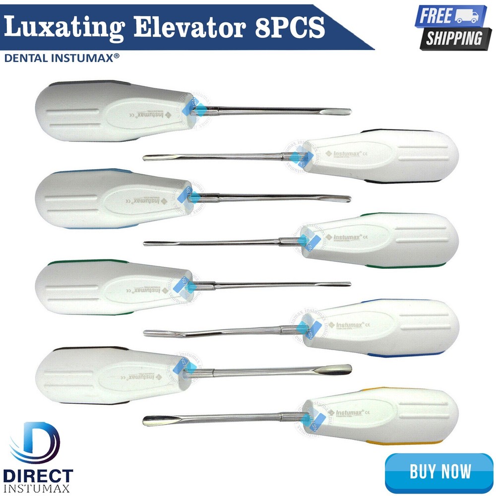 Dental Luxating Elevators 8PCS Periotome Luxation Root Extracting Extraction Kit