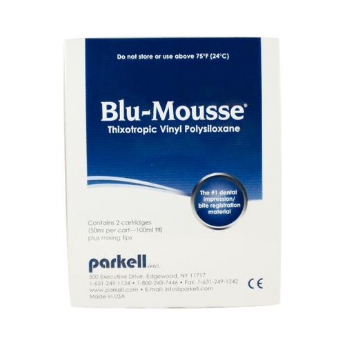 Parkell S438S Blu-Mousse VPS Bite Registration Material Split Cartridges 2/Pk
