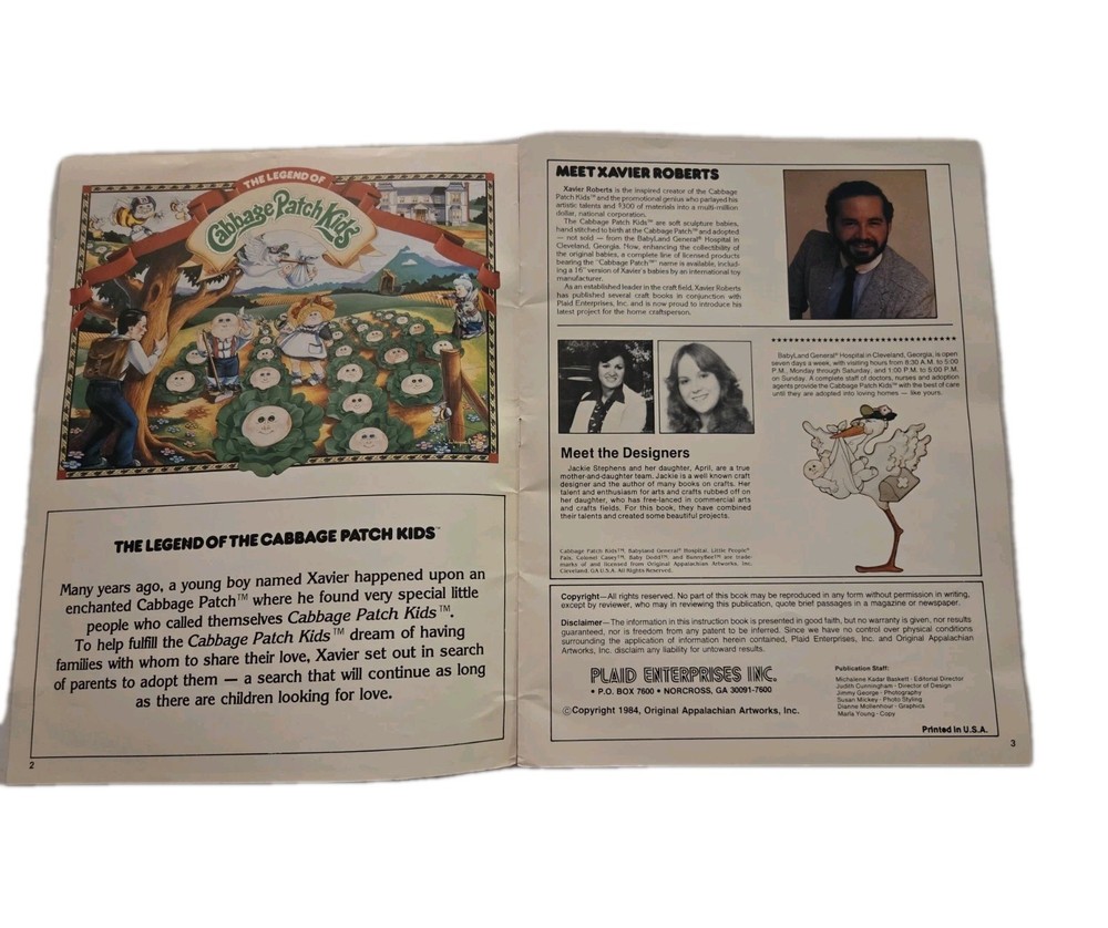 2 Butterick Cabbage Patch Kids Patterns Uncut Preemie/Carrier & 1 Project Book