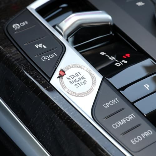 Red Devil Heart Push Start Button Ring Car Decor for Women Girly Engine Start