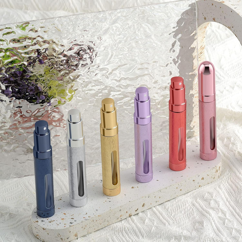 12Ml Portable Mini Perfume Atomizer(6 Pcs)，Refilable Small Spray Bottle for Trav