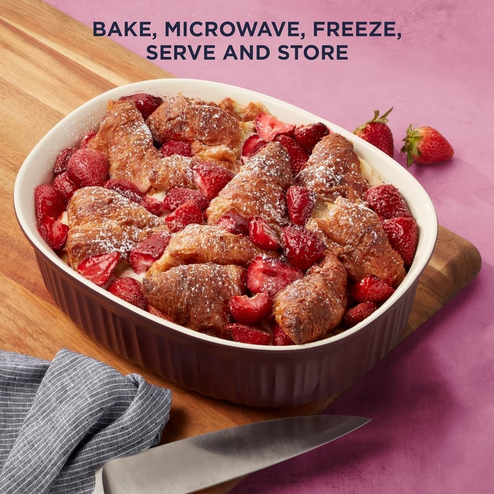 Durable 6-Piece Bakeware Set with Lids - Crack Resistant, Easy Clean Design