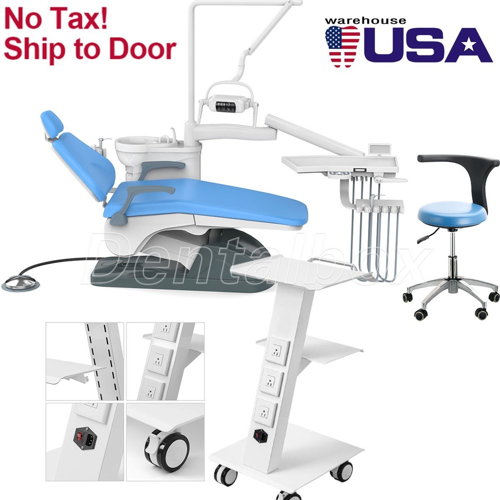 FDA Dental Unit Chair PU Leather Computer Controlled /Three Layer rolley